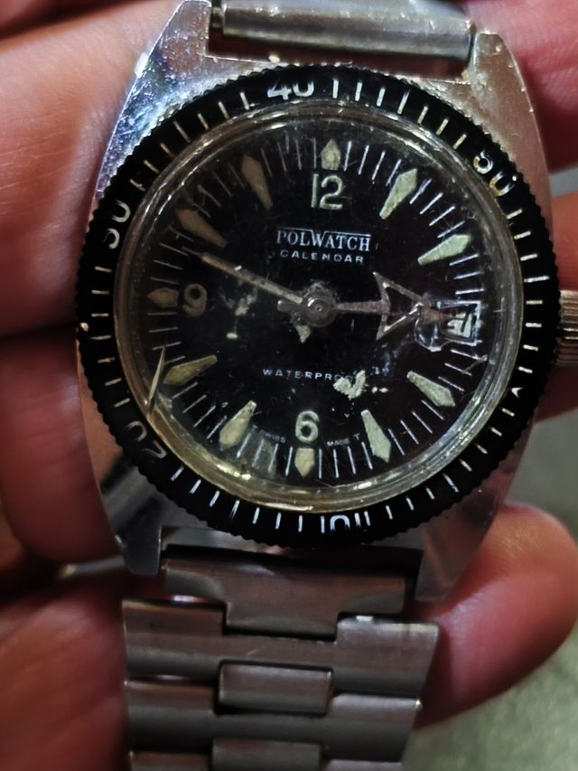 Antico Orologio POLWATCH CALENDAR a trazione manuale