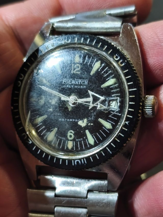 Antico Orologio POLWATCH CALENDAR a trazione manuale