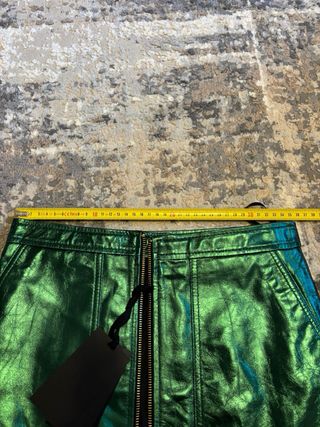 Minigonna Pinko verde metallizzata S