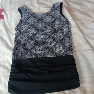 Vestido fiesta plateado y negro