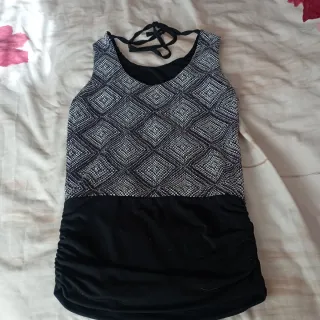 Vestido fiesta plateado y negro