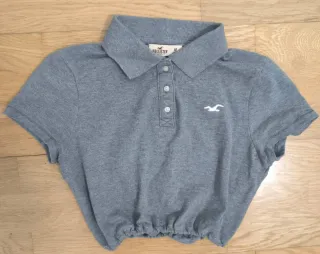 Camiseta Polo Hollister Gris Talla M.
