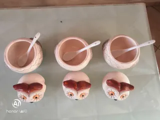 3 Zuccheriere Gufetto Ceramica