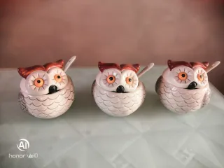 3 Zuccheriere Gufetto Ceramica