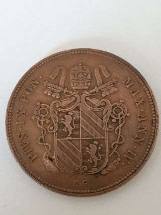 Moneta antica 2 Baiocchi Stato Pontificio Pio IX