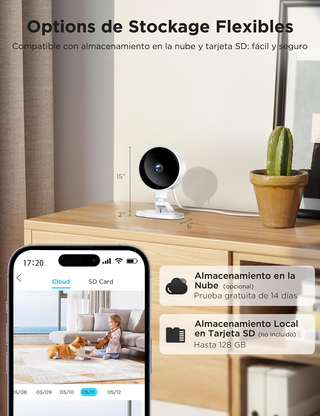 Cámara Vigilancia WiFi Interior 1080P Visión Noctu