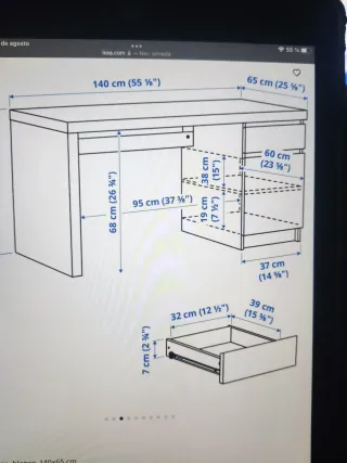 Escritorio Malm a menos de la mitad de precio