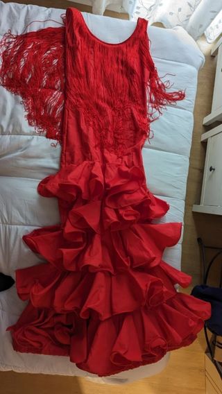 Vestido Flamenca Rojo Volantes