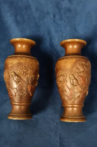 Par de jarrones chinos decorados