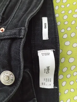 Pantalones vaqueros pitillo negros Mango mujer