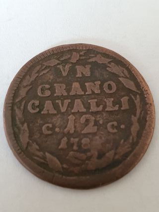 Moneta Antica Regno di Napoli 1 grano cavalli 1789