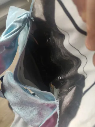 Mochila bolso azul plateado