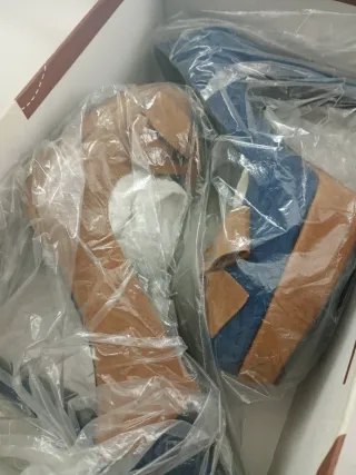 Zapatos de tacón Angari azul y marrón