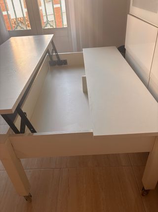 Mesa elevable salón Ikea blanca