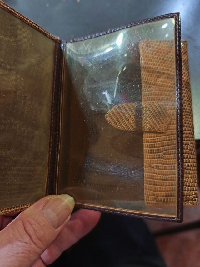 Portafogli vintage in pelle di lucertola da uomo