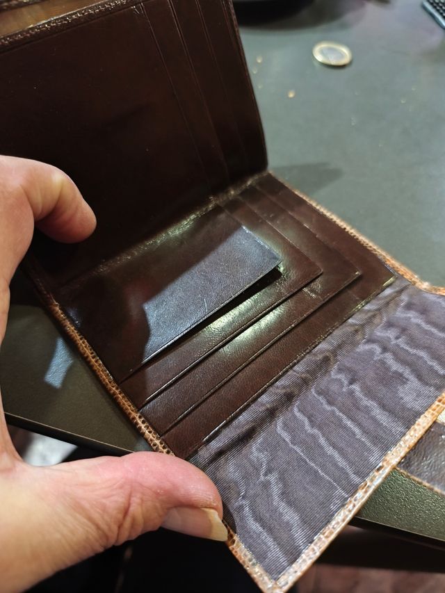 Portafogli vintage in pelle di lucertola da uomo