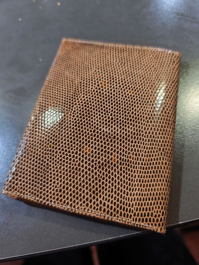 Portafogli vintage in pelle di lucertola da uomo