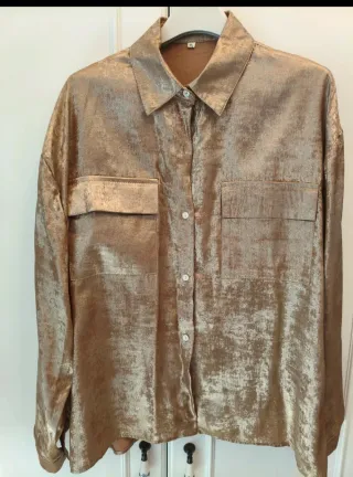 Camisa fiesta dorada talla M