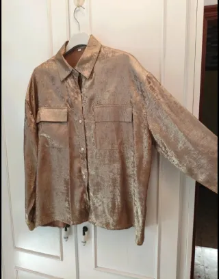 Camisa fiesta dorada talla M