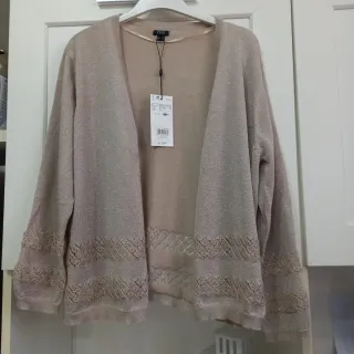 Cardigan donna elegante con effetto brillantini