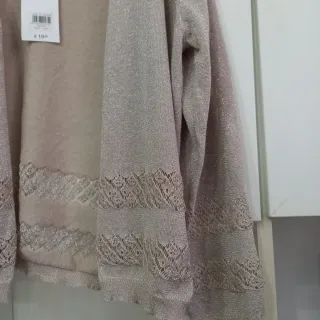 Cardigan donna elegante con effetto brillantini