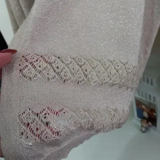 Cardigan donna elegante con effetto brillantini