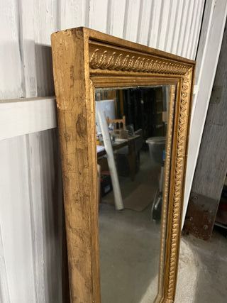 Espejo antiguo madera con pan de oro restaurado