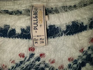 Jersey lana pelo blanco estampado