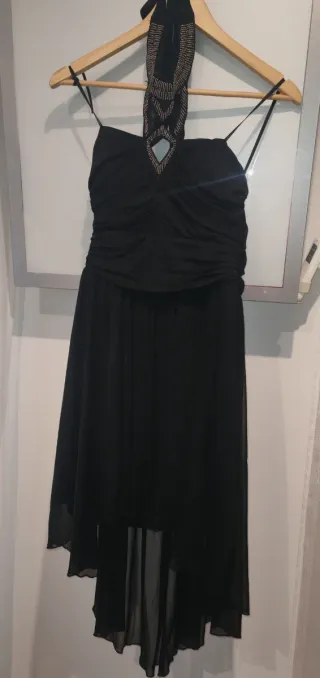 Vestido Fiesta Asimétrico Negro Formula Joven