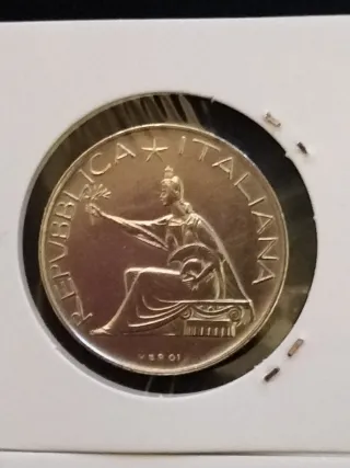 n 6 lire 500 argento 1961 quadriga fdc