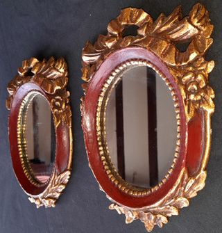 Pareja Espejos Pan de Oro Artesanos 1972