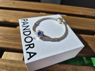 Pandora Charm Corazón Azul Plata