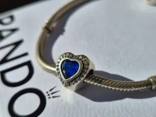 Pandora Charm Corazón Azul Plata