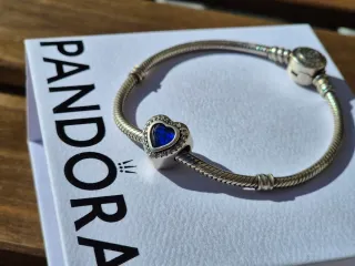Pandora Charm Corazón Azul Plata