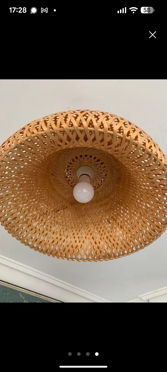 Lámpara de techo IKEA mimbre