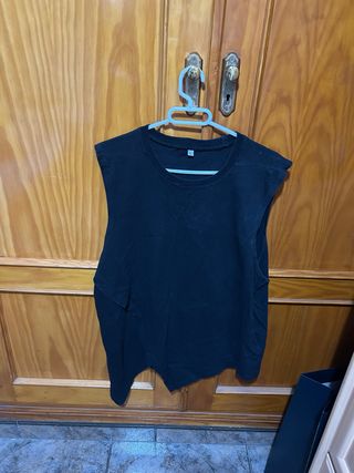 Camiseta sin mangas hombre negra talla L