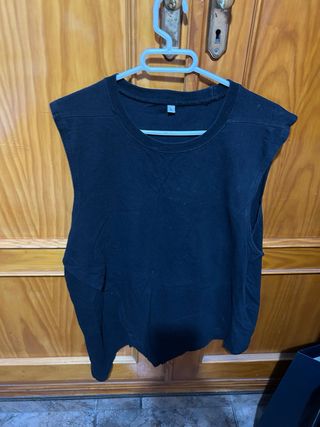 Camiseta sin mangas hombre negra talla L