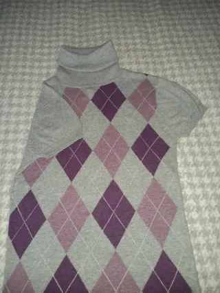 Jersey de mujer cuello alto rombos