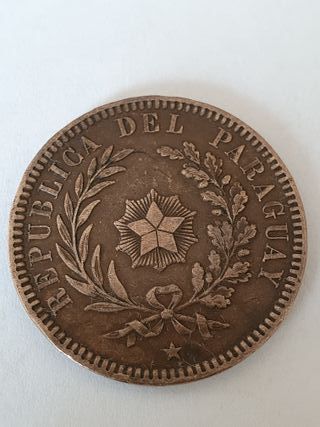Moneta Antica 1870 2 Centesimos Paraguay