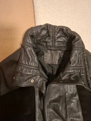 Chaqueta Piel y Ante Negra