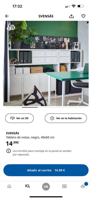 Tablero magnético Ikea negro