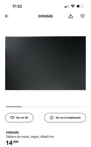Tablero magnético Ikea negro