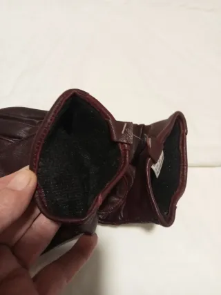Guantes de piel burdeos