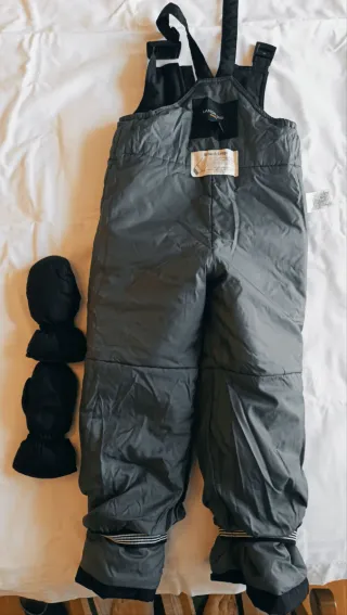 Peto de nieve infantil unisex y guantes