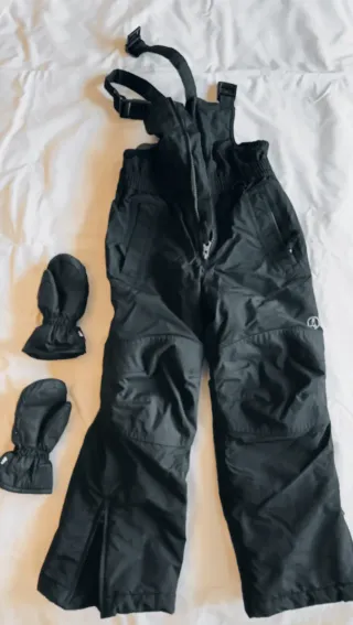 Peto de nieve infantil unisex y guantes