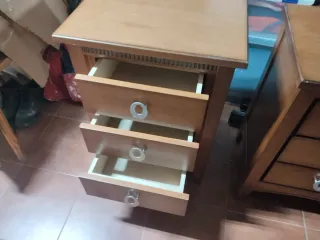 2 Mesitas de Noche Madera Pino