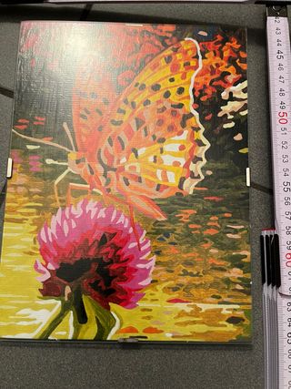 Pintura de mariposa y flor