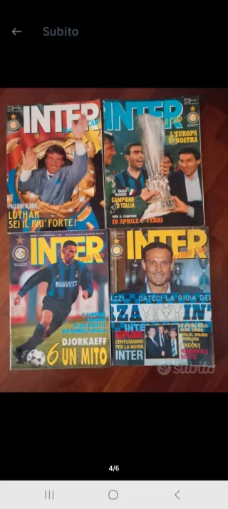 Riviste Calcio Inter  Lotto 4 riviste vintage rare