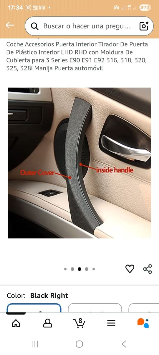 Manijas Interiores BMW E90 E91 E92 E93 Ambos lados