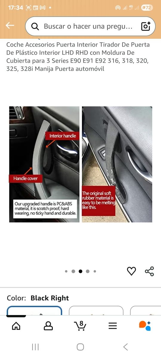 Manijas Interiores BMW E90 E91 E92 E93 Ambos lados